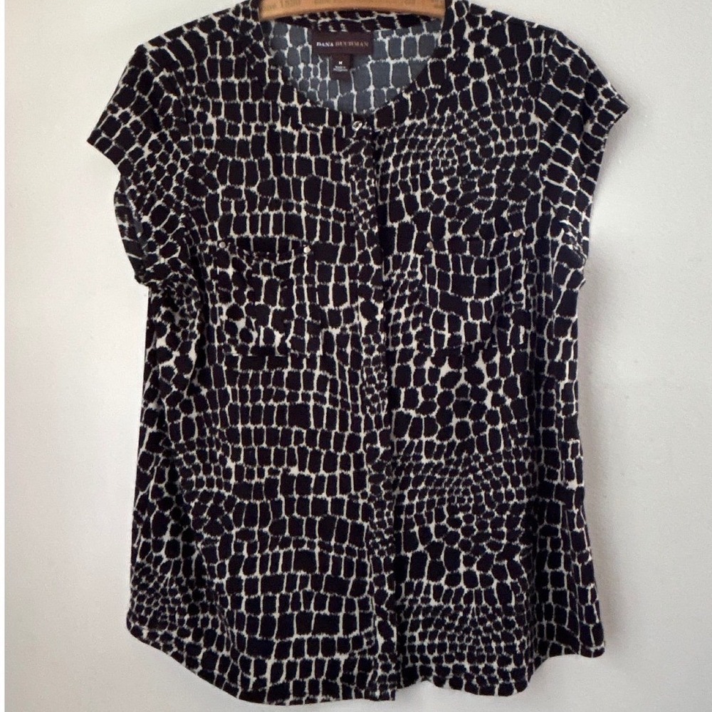 Y2K Dana Buchman Animal Print‎ Medium Top Mobwife OfficeSiren Layering